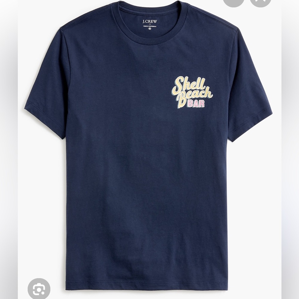 NWT J. Crew Factory Navy Shell Beach Bar Graphic Tee, S